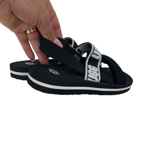 UGG K Zuma Sling Sport Sandals Girls Size 3 Black & White - Picture 9 of 12